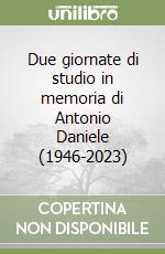 Due giornate di studio in memoria di Antonio Daniele (1946-2023) libro