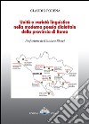 Unità e varietà linguistica nella moderna poesia dialettale della provincia di Roma libro
