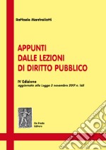 Appunti dalle lezioni di diritto pubblico libro