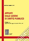 Appunti dalle lezioni di diritto pubblico libro di Manfrellotti Raffaele