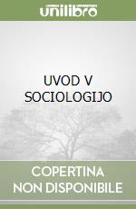 UVOD V SOCIOLOGIJO libro