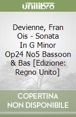 Devienne, Fran Ois - Sonata In G Minor Op24 No5 Bassoon & Bas [Edizione: Regno Unito] libro