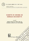 Scritti in onore di Miryam Iacometti libro