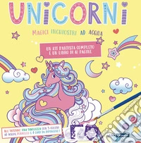 Unicorni. Magici inchiostri ad acqua. Scatola craft. Con 4 card da dipingere. Con pennello. Con tavolozza con 5 boccette di inchiostro libro