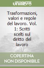 Trasformazioni, valori e regole del lavoro. Vol. 1: Scritti scelti sul diritto del lavoro libro