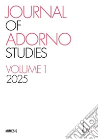 Journal of Adorno studies (2025). Vol. 1 libro