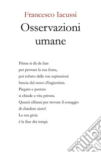 Osservazioni umane libro