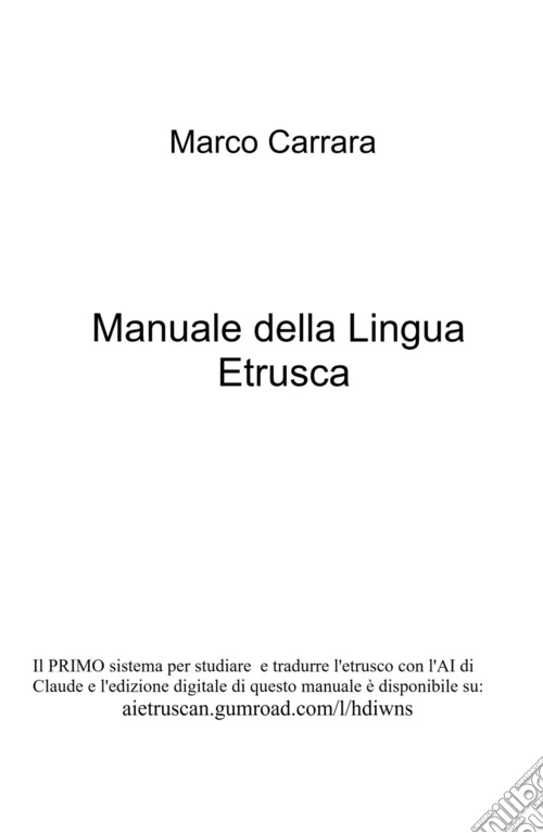 Manuale della lingua etrusca