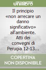 Il principio «non arrecare un danno significativo» all'ambiente. Atti dei convegni di Perugia 12-13 aprile 2024 - 14 novembre 2025