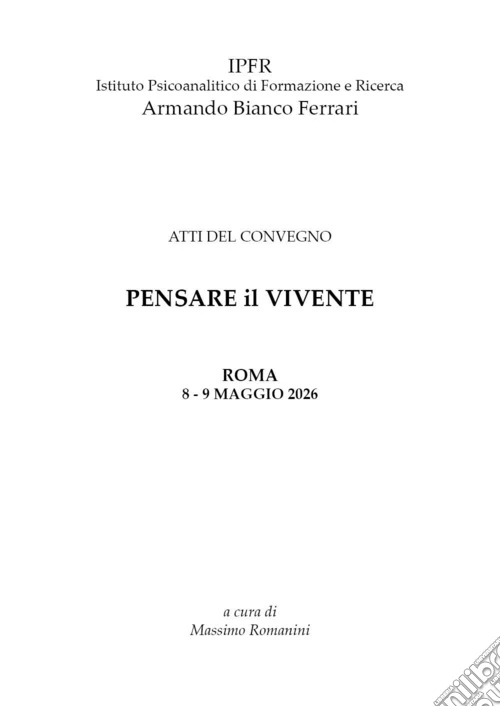 Pensare il vivente