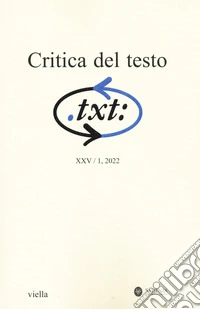 Critica del testo (2022). Vol. 1