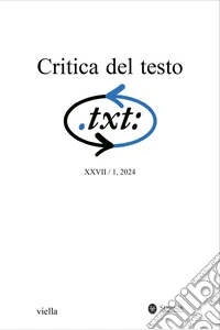 Critica del testo (2024). Vol. 27 libro