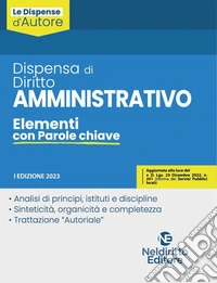 Dispensa di diritto amministrativo. Elementi con parole chiave libro