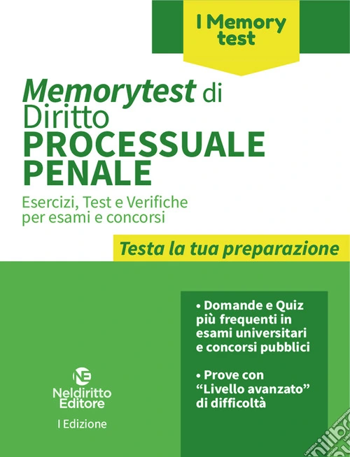 Memorytest di diritto processuale penale. Nuova ediz.