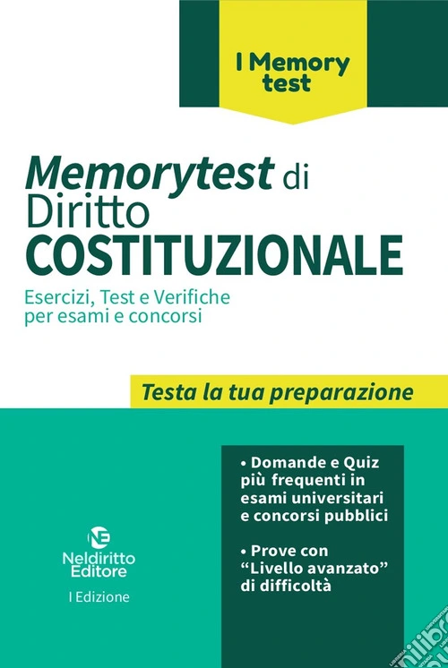 Memorytest di diritto costituzionale. Esercizi, test e verifiche per esami e concorsi