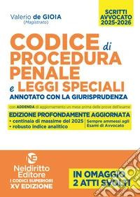 Codice di procedura penale e leggi speciali annotato con la giurisprudenza per l'esame di avvocato 2025-2026 libro