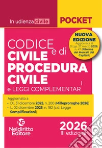 Codice civile e di procedura civile 2026 (per udienza) libro