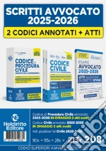 Kit codice civile e codice di procedura civile annotato con la giurisprudenza per l'esame di avvocato 2025-2026 + Atti di diritto civile 2025 libro