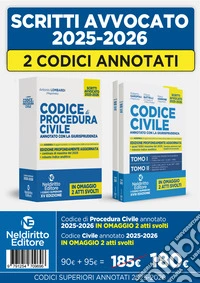 Kit codice civile e codice di procedura civile annotato con la giurisprudenza per l'esame di avvocato 2025-2026 libro