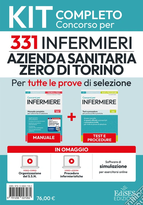 Concorso 331 infermieri Azienda sanitaria zero di Torino: kit completo