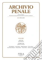 Archivio penale. Rivista quadrimestrale di diritto, procedura e legislazione penale, speciale, europea e comparata (2024) libro