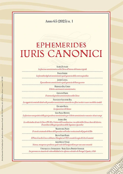 Ephemerides Iuris canonici (2025). Vol. 1
