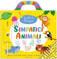 Simpatici animali. Scuola di disegno. Ediz. a spirale. Con 8 acquerelli. Con pennello. Con stencil libro