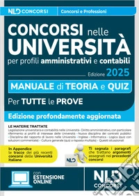 Concorsi università. Manuale per i concorsi per profili amministrativi e contabili con Teoria + quiz 2025. Con raccolta di tracce e Omino segnatraccia. Nuova ediz. Con software di simulazione libro