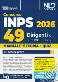 Concorso Inps per 49 dirigenti. Manuale con teoria e quiz 2026 libro