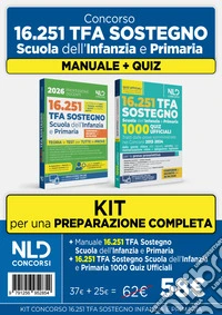 Kit concorso TFA sostegno 2026 scuola dell'infanzia e primaria. Manuale di teoria e 1000 quiz ufficiali libro