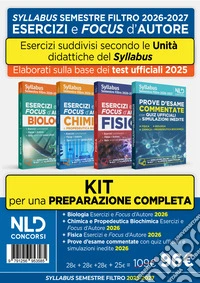 Test Medicina Semestre filtro. Kit Esercizi e Focus D'autore di Fisica Chimica e Biologia + prove d'esame commentate 2026. Nuova ediz. Con espansione online