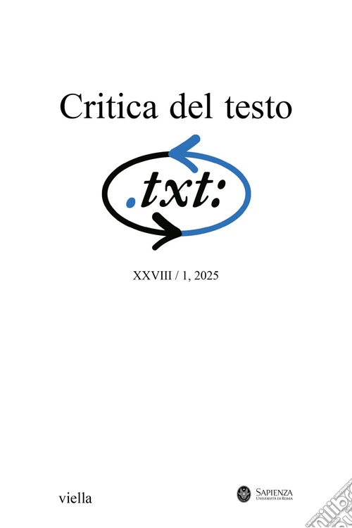 Critica del testo (2025). Vol. 1