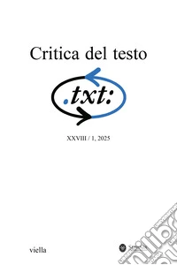Critica del testo (2025). Vol. 1 libro