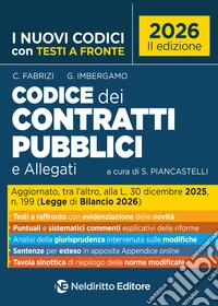 Codice dei contratti pubblici 2026 con testi a fronte libro