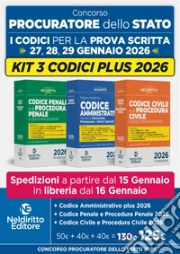 Concorso Procuratore dello Stato: kit codici normativi penale e di procedura penale, amministrativo e civile e di procedura civile 2026 per la prova scritta. Con espansione online libro