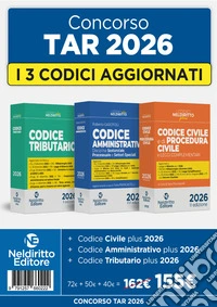 Concorso TAR 2026: Kit codici normativi Tributario, Amministrativo e Civile e di Procedura Civile 2026 per la prova scritta libro