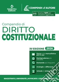 Compendio di diritto Costituzionale 2026 per l'orale di avvocato, per i concorsi e per l'università libro