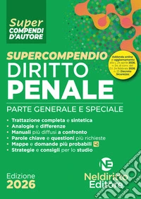 Supercompendio di diritto penale 2026 libro