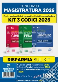 Kit 3 codici normativi Civile, Penale e Amministrativo 2026 per il concorso in magistratura prove scritte giugno 2026 libro