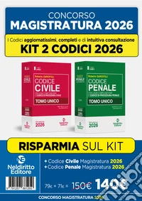 Kit 2 codici normativi Civile e Penale 2026 per il concorso in Magistratura. Prove scritte giugno 2026 libro