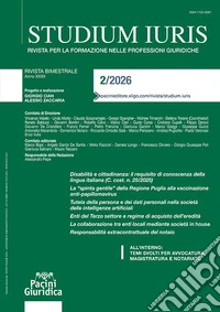 Studium iuris. Rivista per la formazione delle professioni giuridiche (2026). Vol. 2