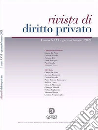 Rivista di diritto privato. (2021). Vol. 1: Gennaio-marzo libro