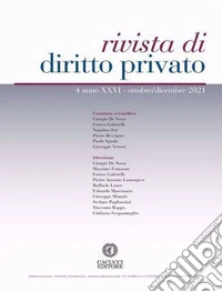 Rivista di diritto privato (2021). Nuova ediz.. Vol. 4 libro