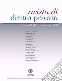 Rivista di diritto privato (2022). Vol. 1 libro