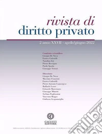 Rivista di diritto privato (2022). Nuova ediz.. Vol. 2 libro