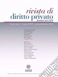 Rivista di diritto privato (2024). Nuova ediz.. Vol. 1: Gennaio-marzo libro