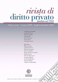 Rivista di diritto privato (2024). Vol. 3: Luglio/settembre libro
