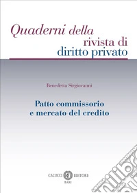 Patto commissorio e mercato del credito libro