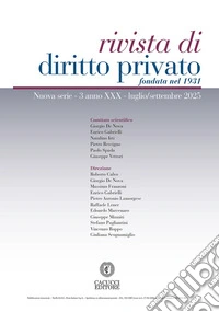Rivista di diritto privato (2025). Vol. 3: Luglio/settembre libro