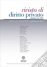 Rivista di diritto privato (2026). Vol. 2: Aprile/giugno